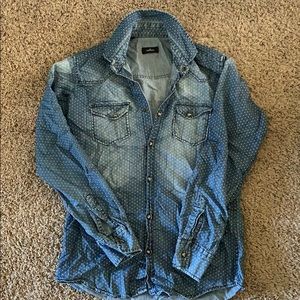 Denim style button down shirt